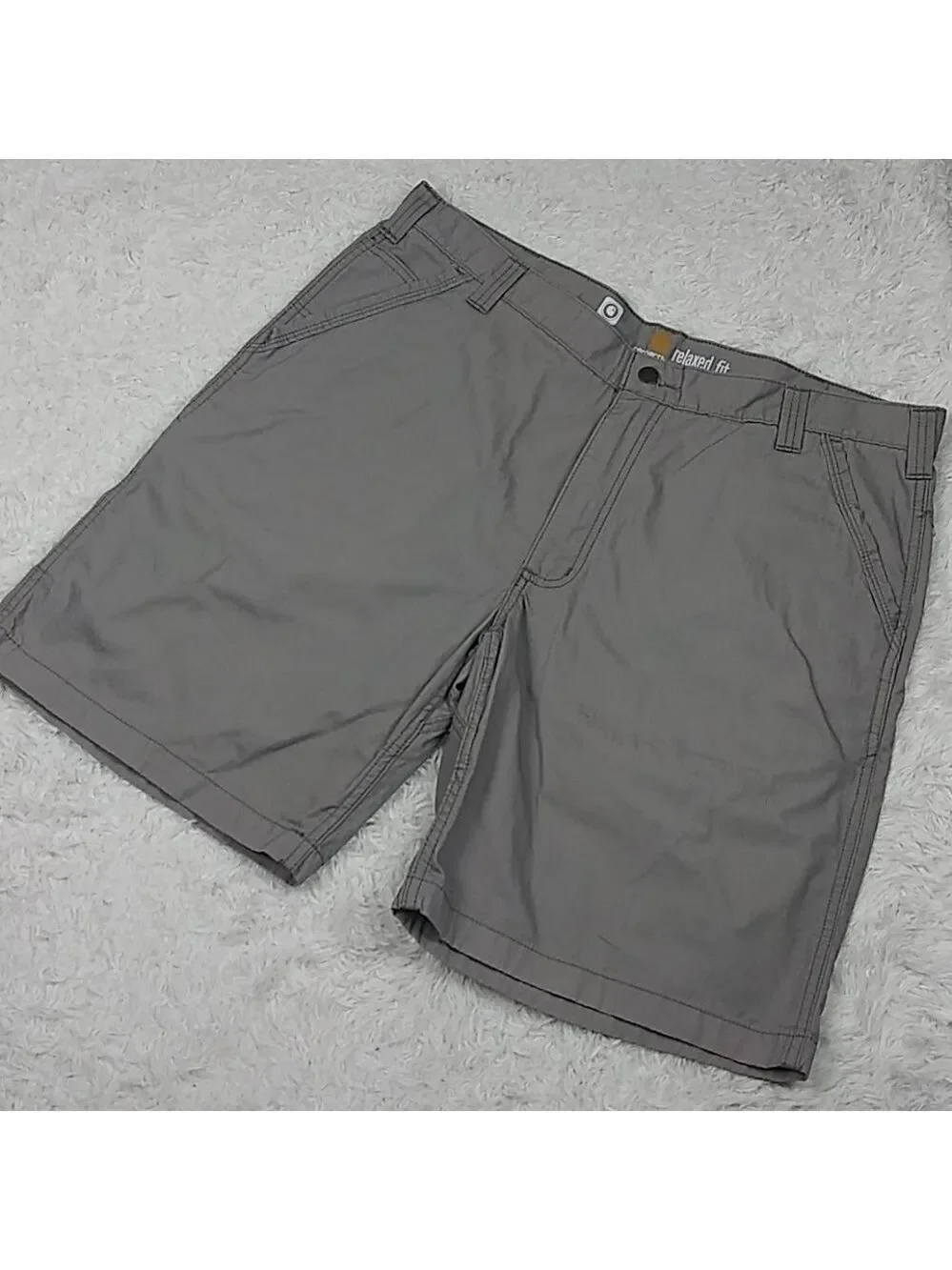 Carhartt Force Relaxed Fit Men's Gray Mid Rise Button Zipper Cargo Short